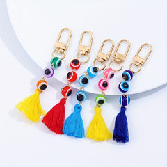 Evil Eye Keychain Amulet Good Luck Block Key Ring Purse Bag Backpack Car Accesso