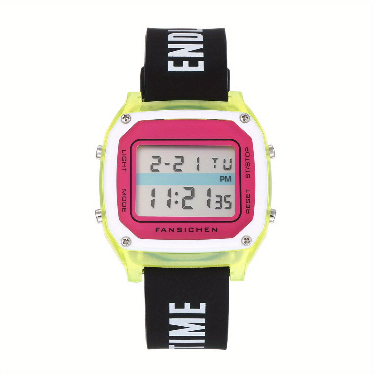 Digital Watch Silicone Strap LED Display Time Date