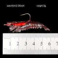 16pcs 3g Soft Shrimp Fishing Lures Sharp Hooks Bionic Fishing Lures