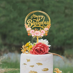 1pc Happy Birthday Butterfly Flower Cake Insert Decoration