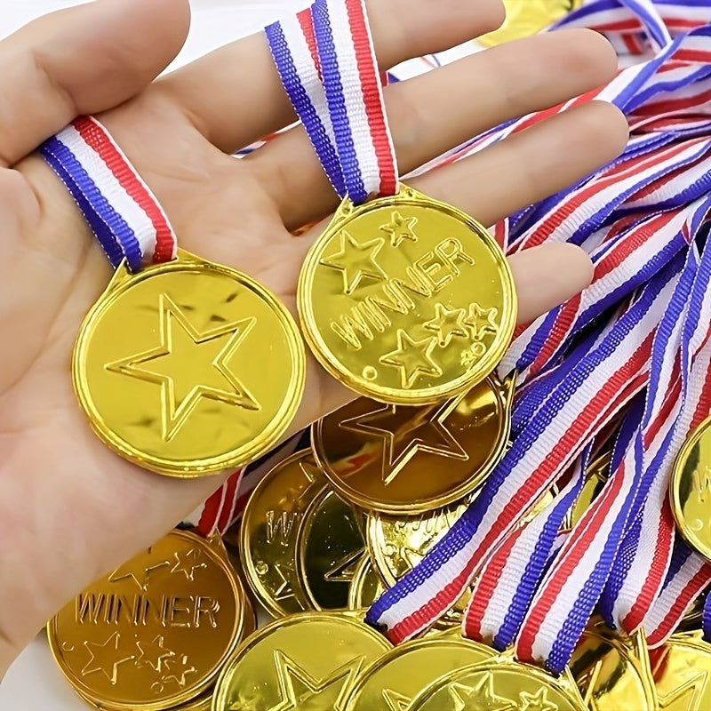 10pc Plastic Winner Award Medals Olympic Style