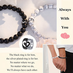 Natural Stone Matching Couple Bracelets for Him & Her High Stretchy C