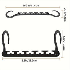 5pcs 5 Hole Plastic Clothes Hanger Folding Clothes Rack Space Saving