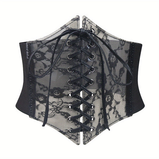 Gothic Wide Belt PU Leather Bowknot Corset Belt Vintage Dresses Coat Belt