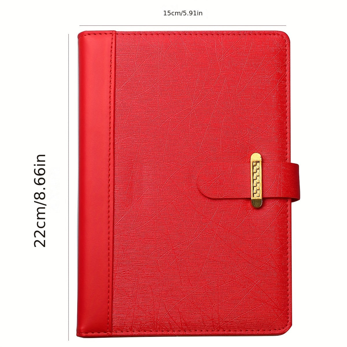 Faux Leather Business Notebook Metal Buckle Office Meeting Minutes Notebook