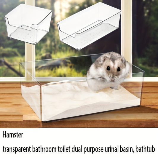 Transparent Extra Large Hamster Bathroom with Urinal and Bath Tub