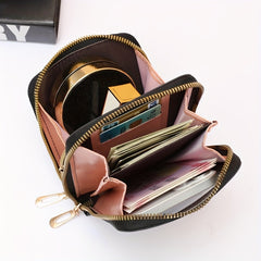 Love Pattern Zipper Purse Solid Crossbody Bag