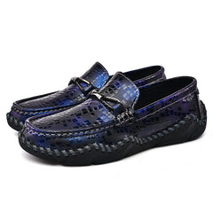 Women's Metal Buckle Flat Loafers Soft Sole Slip-On Shoes