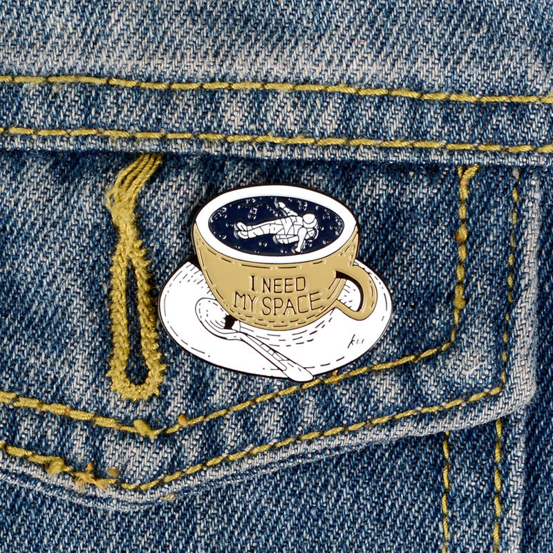 Men's Astronaut Coffee Mug Brooch