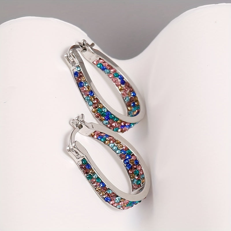 Multicolor Zircon Horseshoe Earrings Wedding Party Accessories