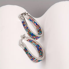 Multicolor Zircon Horseshoe Earrings Wedding Party Accessories