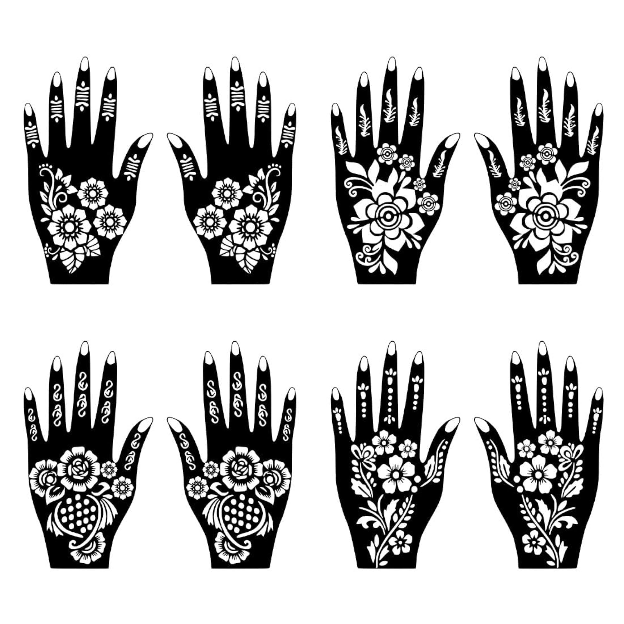 Combo Mehndi Stencil Sticker with Beautiful Flowers Henna Designs – CRAZE