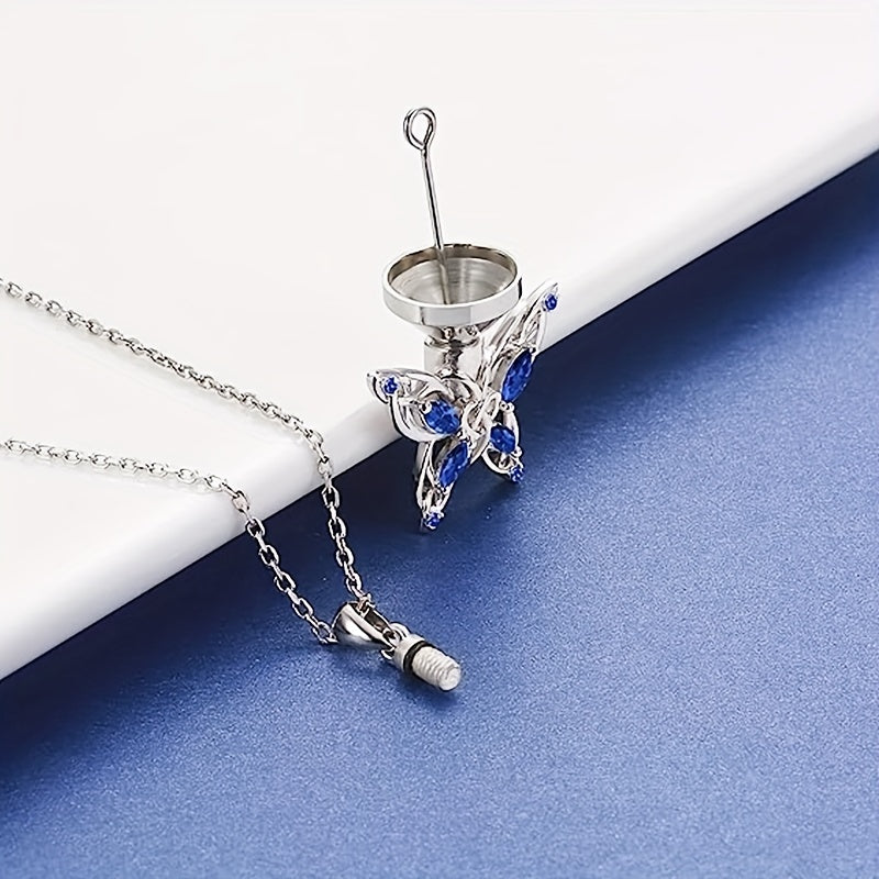 Butterfly Urn Necklace for Dog Ashes Memorial Jewelry Pendant