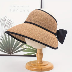 Breathable Wide Brim Visor Hat Women UV Protection Travel Beach Hat