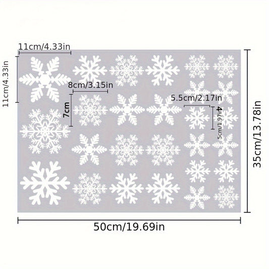 27pcs Christmas Snow Flakes Wall Sticker Set Vinyl Art Decal Window Stickers