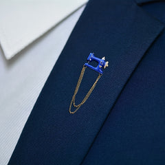 Sewing Machine Tassel Brooch Men's Chain Suit Personality Accessories