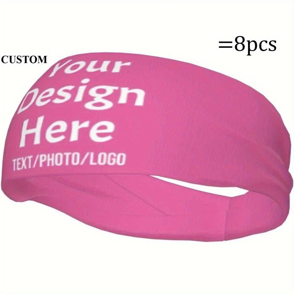Custom Sweatbands 8 Pack - Quick Dry Non Slip Custom Sweatbands - Personalized