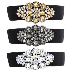Vintage Rhinestone Elastic Band Dress Belt for Her