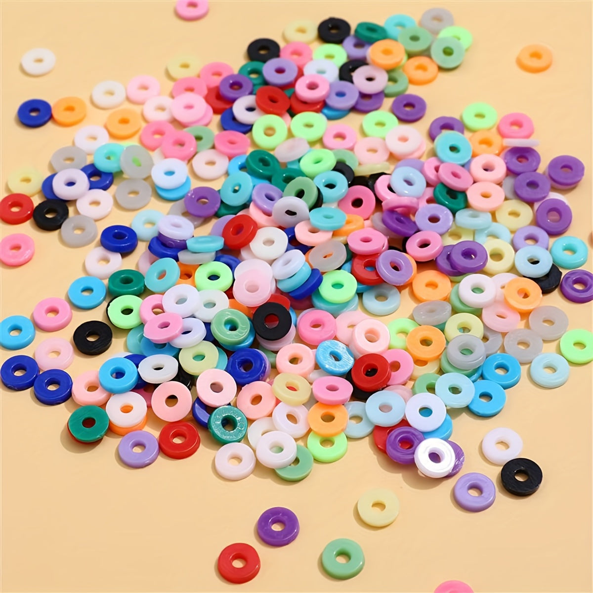 4200pcs 28-Grid 6mm Flat Round Clay Beads Jewelry Making DIY Girls Craft