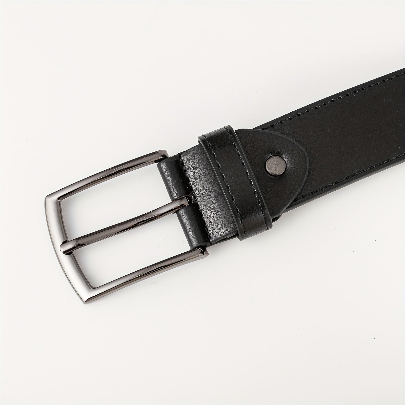 High End Embossed Sports Square Casual Belt PU Men's Leather Belt