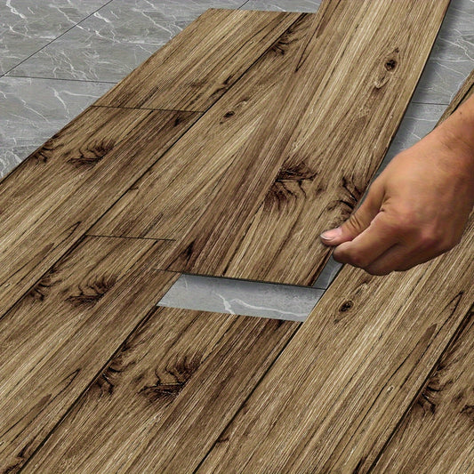 Wood Grain Raw Printing Signal Gray Floor Stickers