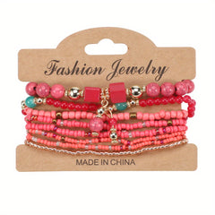 Colorful Bohemian Beaded Bracelet Stackable Hand Jewelry
