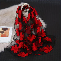 Flower Lace Stitching Shawl Soft Breathable Scarf Light Thin
