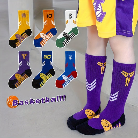 Children's Casual Sports Socks 2 Pairs, Ages 7-15, Football Basketball Running