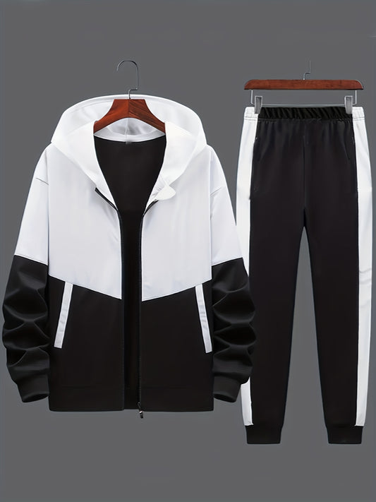 Boys Zip Hoodie & Sweatpants Set Casual Kids Clothes