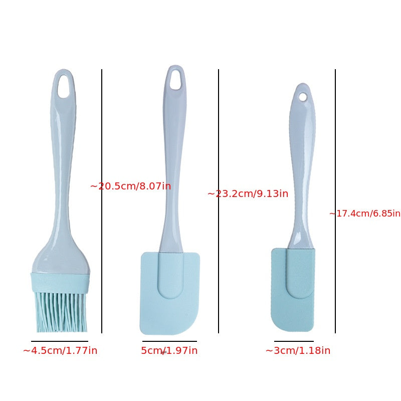 3pcs Baking Brush Set Silicone Cooking Supplies