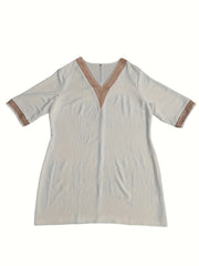  Lace Sleeve V Neck Summer Dress