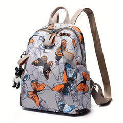 Butterfly Print Backpack Anti Theft Back To School Bag