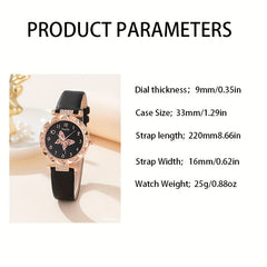 Butterfly Quartz Watch & Jewelry Set for Girls