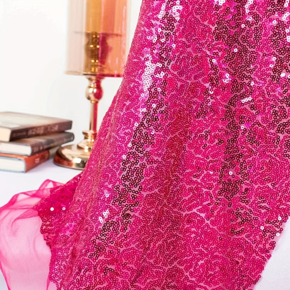 Hot Pink Sequin Fabric 1 Yard Width By 48inches