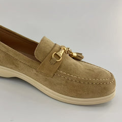 Women's Tassel Flat Loafers Slip On Shoes Comfy Micro Suede Casual Walking
