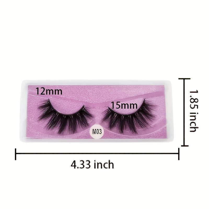 10 Pairs Natural Messy 3D Mink Lashes Lightweight False Eyelashes