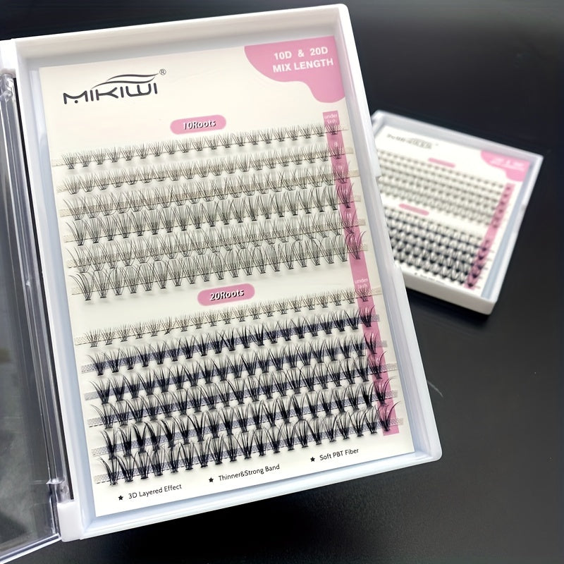 240pcs 10D 20D Cluster Lashes DIY Eyelash Extension C Curl Faux Mink 8-12mm
