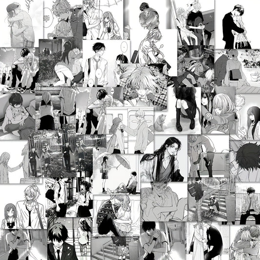 48pcs Couple Anime PVC Stickers Pack Waterproof for Laptop Bike Notebook