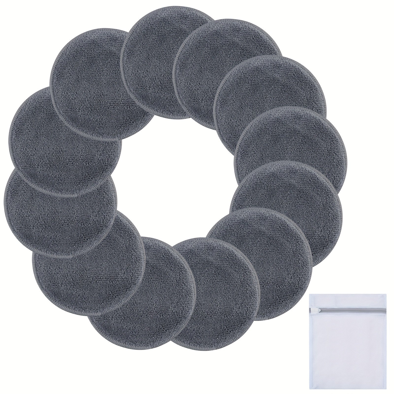 Reusable Makeup Remover Pads 12 Pack Microfiber Facial Cleaning Puff