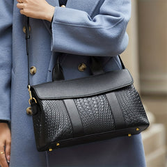 Textured Handbag Flap Satchel Bag Women's Versatile Purse