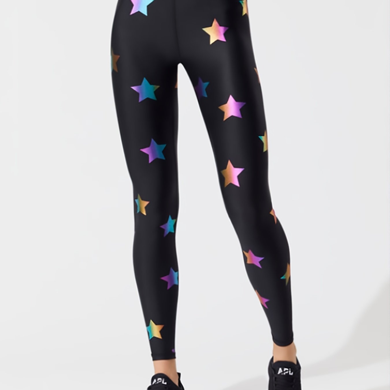 Star Print High Waist Yoga Pants Slim Fit Leggings