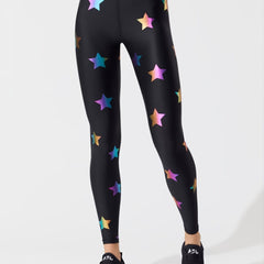 Star Print High Waist Yoga Pants Slim Fit Leggings