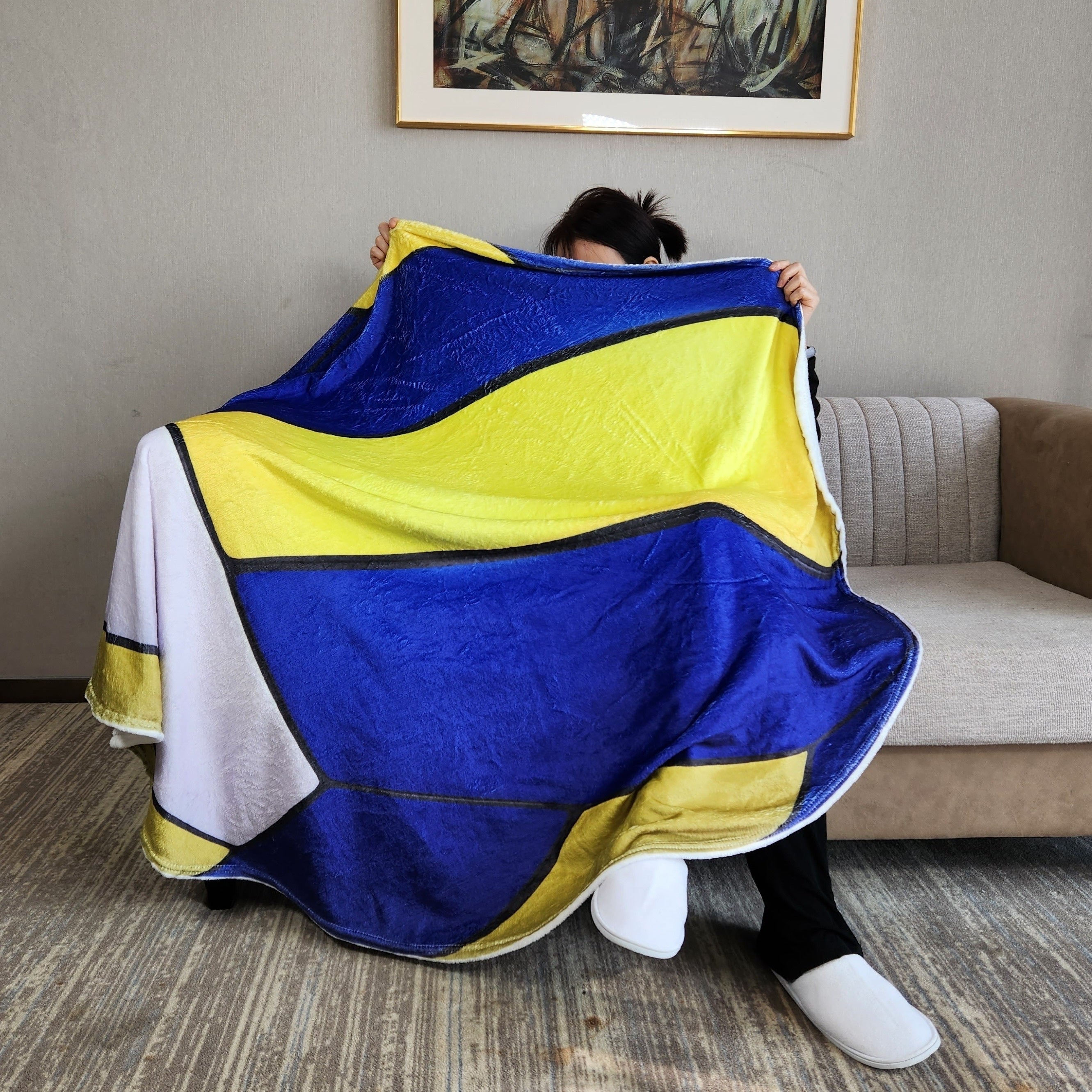 Simulated Volleyball Digital Printing Blanket for Outdoor Travel and Camping