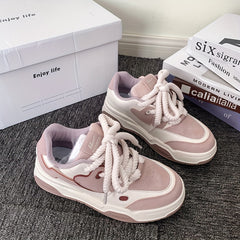 Women's Lace-up Platform Skate Shoes Breathable Sports Sneakers
