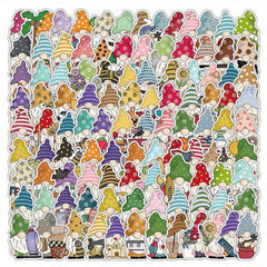 100pcs Waterproof Gnome Stickers for Laptop Water Bottle Scrapbooking