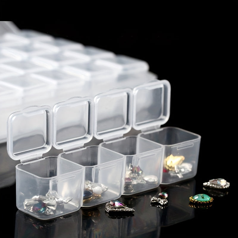 Clear Rhinestone Storage Box Nail Art Decoration Display Case Organizer