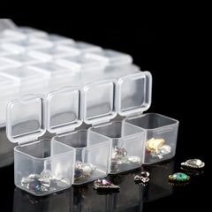 Clear Rhinestone Storage Box Nail Art Decoration Display Case Organizer