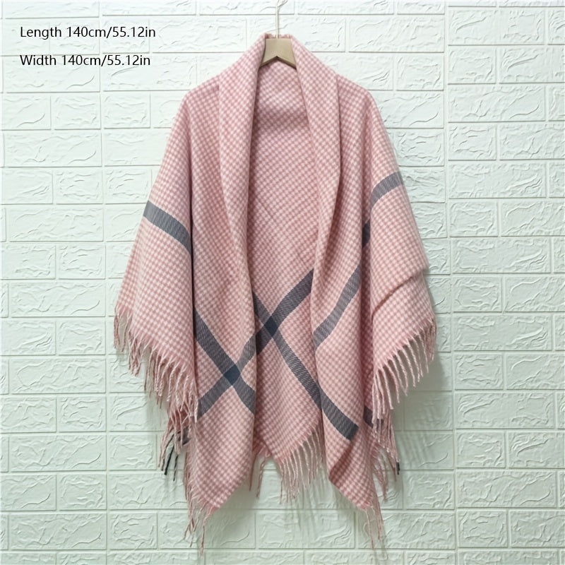 Houndstooth Shawl Blanket Scarf Warm Cashmere Wrap