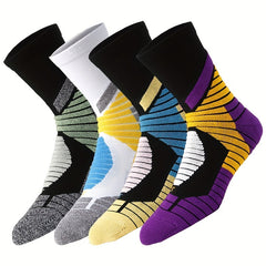 1pair Basketball Socks Mid Cuff Hiking Socks For Running