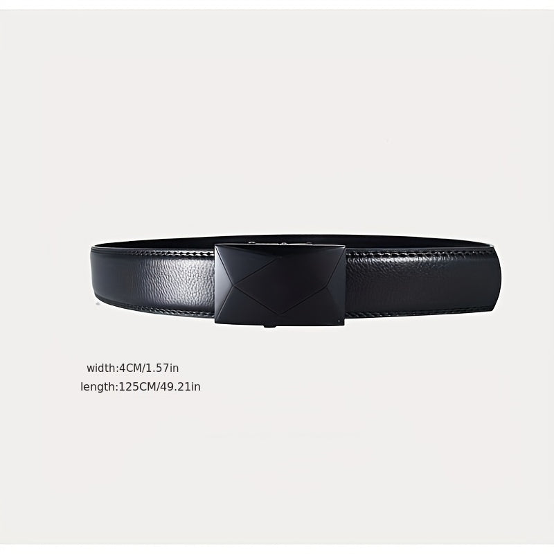 Men's Leather Belt Automatic Buckle Business Suit Waist Strap